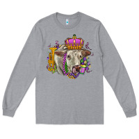 Heather Grey charolais mardi gras Long Sleeve Tee - OliviaCreatesArt