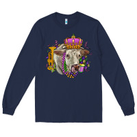 Navy charolais mardi gras Long Sleeve Tee - OliviaCreatesArt