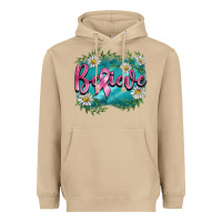 Mushroom breast cancer believe Heavyweight Hoodie - BarkalooDesign