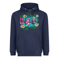 Navy breast cancer believe Heavyweight Hoodie - BarkalooDesign