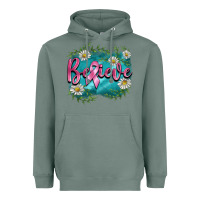 Sage breast cancer believe Heavyweight Hoodie - BarkalooDesign