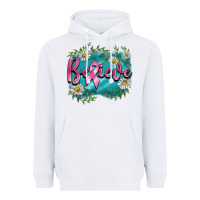 White breast cancer believe Heavyweight Hoodie - BarkalooDesign