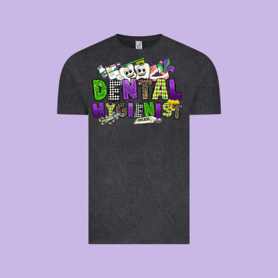 Dental Hygienest Mardi Gras Vintage Tee Designed By Cowgirlartshop