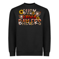 Black Busy Raising Ballers Heavyweight Sweatshirt - CowhideDigitalArt