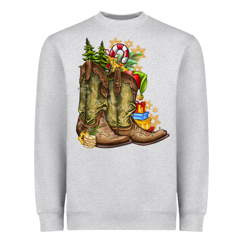 Christmas Boots Heavyweight Sweatshirt by CowhideDigitalArt | Teevron