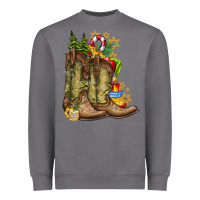 Storm Christmas Boots Heavyweight Sweatshirt - CowhideDigitalArt