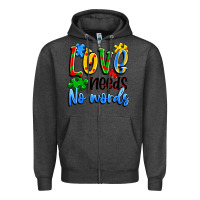 Charcoal Heather love needs no words Zipper Hoodie - Artiststas