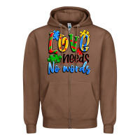 Chestnut love needs no words Zipper Hoodie - Artiststas