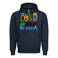 Navy love needs no words Zipper Hoodie - Artiststas
