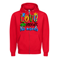Red love needs no words Zipper Hoodie - Artiststas