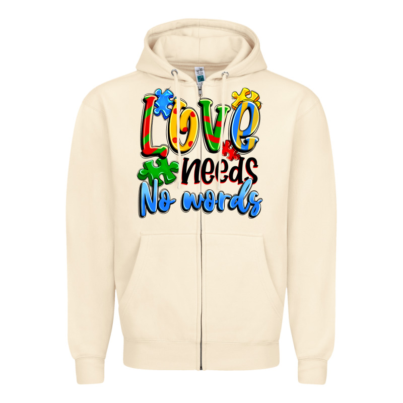 Love Needs No Words Zipper Hoodie by Artiststas | Teevron
