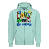 Seafoam love needs no words Zipper Hoodie - Artiststas