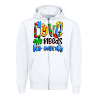 White love needs no words Zipper Hoodie - Artiststas
