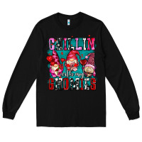 Black chillin with my gnomies olivia Long Sleeve Tee - OliviaCreatesArt