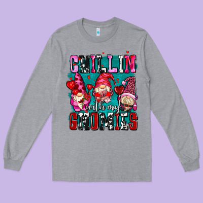 Chillin With My Gnomies Olivia Long Sleeve Tee Designed By Oliviacreatesart