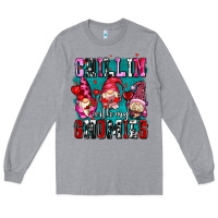 Heather Grey chillin with my gnomies olivia Long Sleeve Tee - OliviaCreatesArt