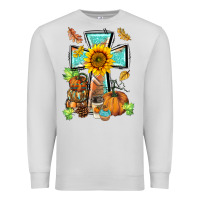 Dove Grey western thankful cross pumpkin Premium Sweatshirt - BarkalooDesign