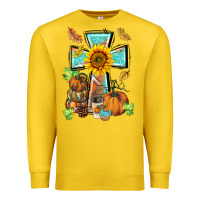 Lemon western thankful cross pumpkin Premium Sweatshirt - BarkalooDesign