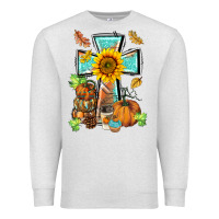 Oatmeal Heather western thankful cross pumpkin Premium Sweatshirt - BarkalooDesign