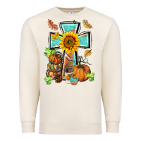 Sandshell western thankful cross pumpkin Premium Sweatshirt - BarkalooDesign
