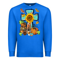 True Royal western thankful cross pumpkin Premium Sweatshirt - BarkalooDesign