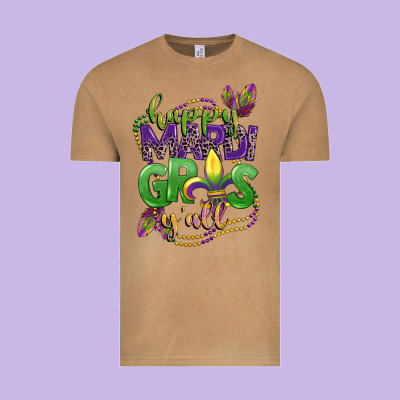 Happy Mardi Gras Yall Vintage Tee Designed By Cowgirlartshop