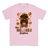 Bubblegum Pink have a melanin christmas afro messy bun Classic Tee - texasbilliewilder