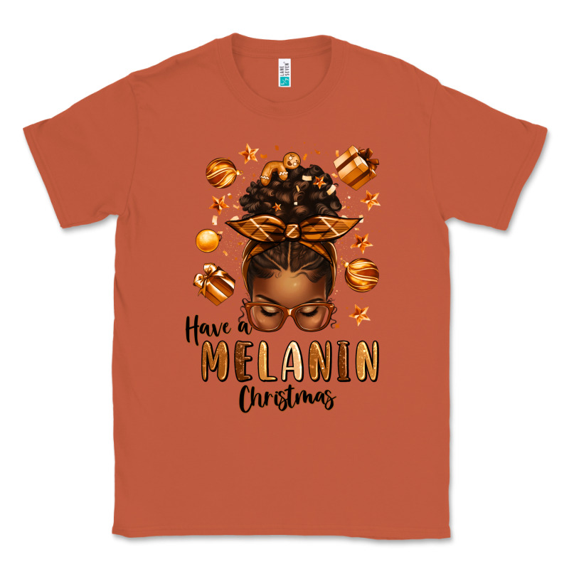 Have A Melanin Christmas Afro Messy Bun Classic Tee by texasbilliewilder | Teevron