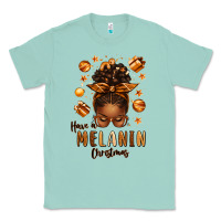 Seafoam have a melanin christmas afro messy bun Classic Tee - texasbilliewilder
