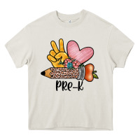 Cream peace love pre k Heavy Core Tee - JahusDesignShop