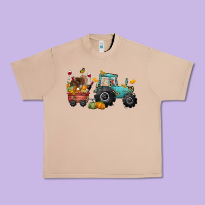 Thanksgiving Tractor Urban Heavy Tee Designed By Cowgirlartshop