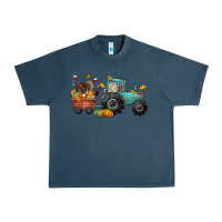 Midnight Navy thanksgiving tractor Urban Heavy Tee - CowGirlArtShop