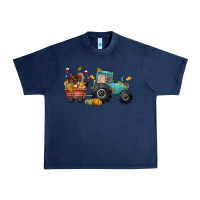 Navy thanksgiving tractor Urban Heavy Tee - CowGirlArtShop