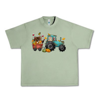 Oil Green thanksgiving tractor Urban Heavy Tee - CowGirlArtShop
