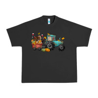Pigment Black thanksgiving tractor Urban Heavy Tee - CowGirlArtShop
