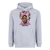 Heather Grey breast cancer warrior black woman Heavyweight Hoodie - BarkalooDesign