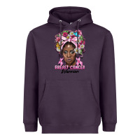 Plum breast cancer warrior black woman Heavyweight Hoodie - BarkalooDesign