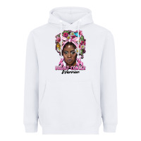White breast cancer warrior black woman Heavyweight Hoodie - BarkalooDesign