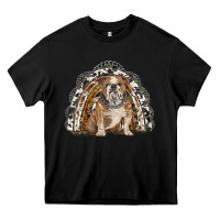 Black english bulldog rainbow Heavy Core Tee - BarkalooDesign