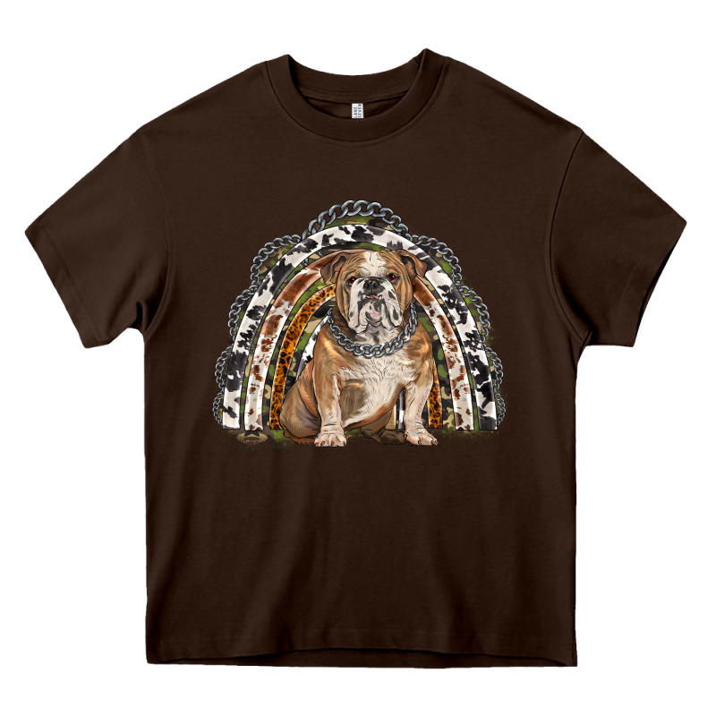 English Bulldog Rainbow Heavy Core Tee by BarkalooDesign | Teevron