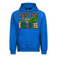 Cobalt kiss me i am irish  with lips and shamrocks Urban Hoodie - AdoDesignShop