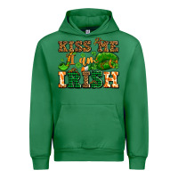 Emerald kiss me i am irish  with lips and shamrocks Urban Hoodie - AdoDesignShop