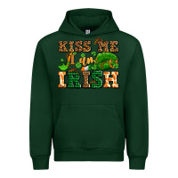 Forest Green kiss me i am irish  with lips and shamrocks Urban Hoodie - AdoDesignShop