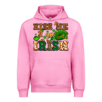 Fuchsia Pink kiss me i am irish  with lips and shamrocks Urban Hoodie - AdoDesignShop