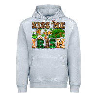 Heather Grey kiss me i am irish  with lips and shamrocks Urban Hoodie - AdoDesignShop