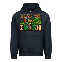 Navy kiss me i am irish  with lips and shamrocks Urban Hoodie - AdoDesignShop