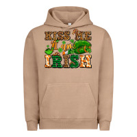 Pigment Burro kiss me i am irish  with lips and shamrocks Urban Hoodie - AdoDesignShop