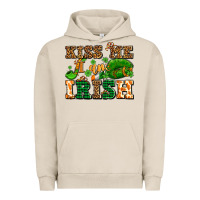 Pigment French Oak kiss me i am irish  with lips and shamrocks Urban Hoodie - AdoDesignShop