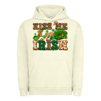 Pigment Pistachio kiss me i am irish  with lips and shamrocks Urban Hoodie - AdoDesignShop