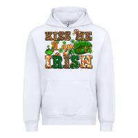 White kiss me i am irish  with lips and shamrocks Urban Hoodie - AdoDesignShop